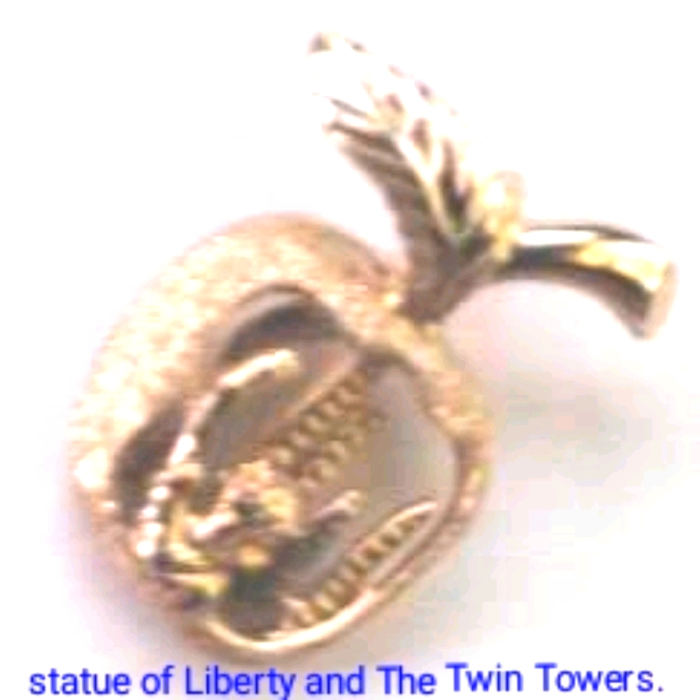 Vintage- New York City skyline w/Liberty , Travel Charm / Pendant